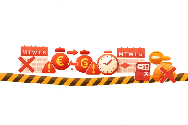 Warning illustration highlighting common cashback bonus mistakes players make, including VIP tier misunderstandings and calculation errors