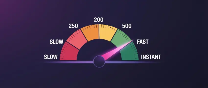 Payment speed comparison showing instant to slow processing times for casino deposits and withdrawals